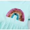 imageUhnice Girls Cotton Casual Dress Sequin Rainbow TShirt Dress SummerBlue