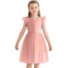 imageUhnice Toddler Girl Tie Back Tutu Casual Tulle DressPink