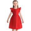 imageUhnice Toddler Girl Tie Back Tutu Casual Tulle DressRed