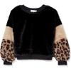 imageSpeechless Girls Colorblock SweatshirtBlackLeo