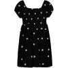 imageSpeechless Girls Double Gauze Short Sleeve Smocked Bodice Babydoll DressBlackWhite