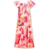 imageSpeechless Girls Flutter Sleeve Chiffon Maxi Tiered DressFuchsiaPink