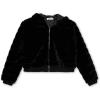 imageSpeechless Girls Long Sleeve Boxy Faux Fur JacketBlack