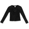 imageSpeechless Girls Long Sleeve Chunky Rib Jersey TopBlack