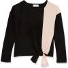 imageSpeechless Girls Long Sleeve Colorblock Tie Front TopBlackPink