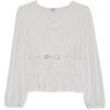 imageSpeechless Girls Long Sleeve Rib Knit Faux Wrap TopIvory