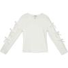 imageSpeechless Girls Long Sleeve Rib Knit Top with Side Slit and Bow DetailIvory