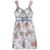 imageSpeechless Girls Printed Cotton Voile Skater Dress with Velvet Trim ampamp Surplice TopWhiteDenim