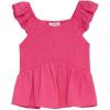 imageSpeechless Girls Ruffled Sleeve VNeck Smocked TopFuchsia