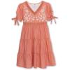 imageSpeechless Girls Short Sleeve Embroidered DressCoralIvory