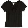 imageSpeechless Girls Short Sleeve Jersey Knit Peasant TopBlack