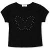 imageSpeechless Girls Short Sleeve Rib Knit TeeBlackButterfly