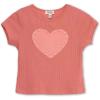 imageSpeechless Girls Short Sleeve Rib Knit TeeCoralHeart