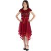 imageSpeechless Girls Short Sleeve Sequin Bodice Tulle Skirt Party Dress with Hanky HemRed