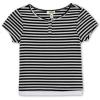 imageSpeechless Girls Short Sleeve Stripe Button Up TopBlackWhite Stripe
