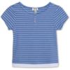 imageSpeechless Girls Short Sleeve Stripe Button Up TopPeriwinkle Stripe