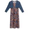 imageSpeechless Girls Sleeveless Midi Dress and Long Sleeve Stretch Denim ShrugNavyRust