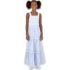 imageSpeechless Girls Striped Cotton Voile Maxi Dress with Smocked BackBlueWhite