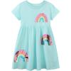 imageUhnice Girls Cotton Casual Dress Sequin Rainbow TShirt Dress SummerBlue