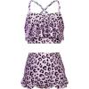 imageUhnice Girls TwoPiece Bikini Set Ruffle Bathing Suit Beach Tankini SwimsuitPink
