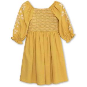 imageSpeechless Girls 34 Sleeve Embroidered DressMustardIvory