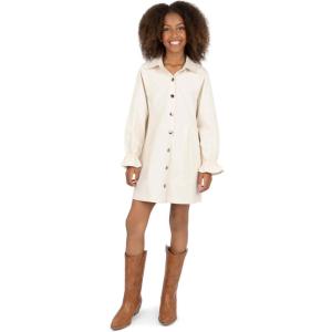 imageSpeechless Girls Button Front Long Sleeve Shirt DressStone