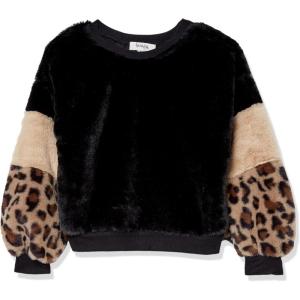 imageSpeechless Girls Colorblock SweatshirtBlackLeo