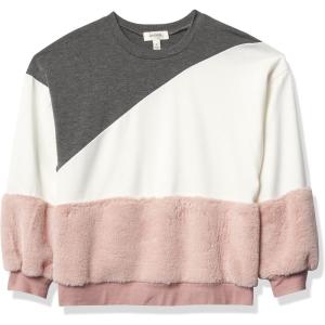 imageSpeechless Girls Colorblock SweatshirtGreyIvoryPink