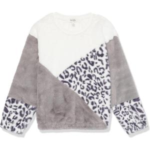 imageSpeechless Girls Colorblock SweatshirtIvoryGreyLeo