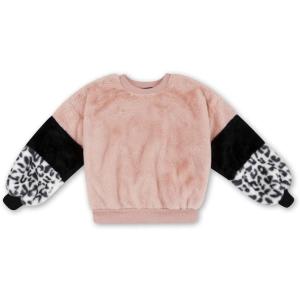 imageSpeechless Girls Colorblock SweatshirtPinkBlackLeo