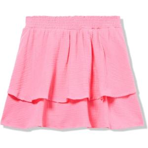 imageSpeechless Girls Cotton Smocked Waist Tiered Short SkirtHot Pink
