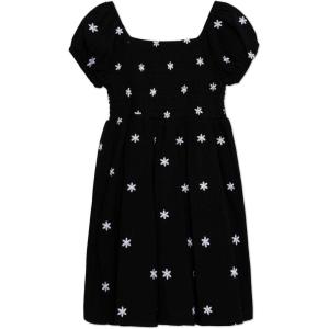 imageSpeechless Girls Double Gauze Short Sleeve Smocked Bodice Babydoll DressBlackWhite