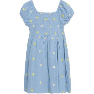imageSpeechless Girls Double Gauze Short Sleeve Smocked Bodice Babydoll DressPeri
