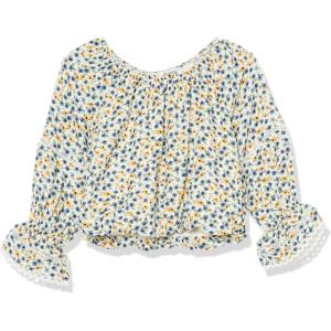 imageSpeechless Girls Floral Print Long Sleeve TopWhiteFloral