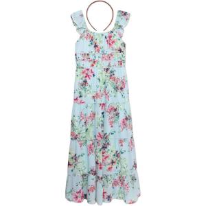 imageSpeechless Girls Flutter Sleeve Chiffon Maxi DressAquaPink