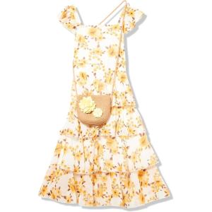 imageSpeechless Girls Flutter Sleeve Midi Tiered DressIvoryYellow