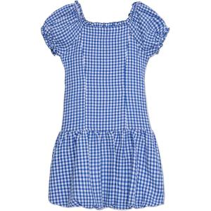 imageSpeechless Girls Gingham Cotton DropWaist Bubble Knee Length DressCobalt