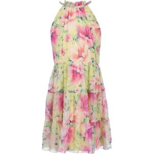 imageSpeechless Girls Halter Neck Fit and Flare Ruffled Party DressMulti Floral
