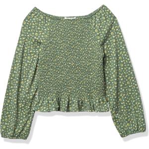imageSpeechless Girls Long Balloon Sleeve Smocked TopHunterGold