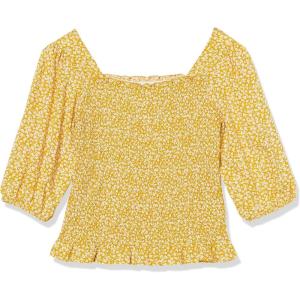 imageSpeechless Girls Long Balloon Sleeve Smocked TopMustard
