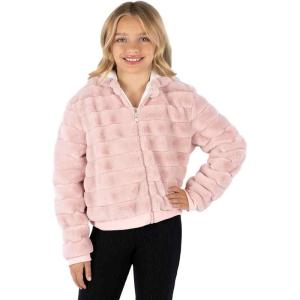 imageSpeechless Girls Long Sleeve Boxy Faux Fur JacketBlush