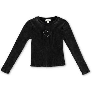 imageSpeechless Girls Long Sleeve Chunky Rib Jersey TopBlack