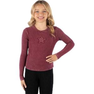 imageSpeechless Girls Long Sleeve Chunky Rib Jersey TopBurgundy