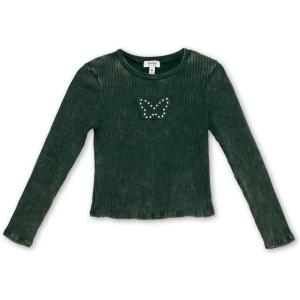 imageSpeechless Girls Long Sleeve Chunky Rib Jersey TopHunter Green