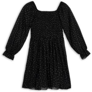 imageSpeechless Girls Long Sleeve Glitter Polka Dot Party DressBlack