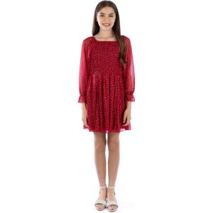 imageSpeechless Girls Long Sleeve Glitter Polka Dot Party DressRed