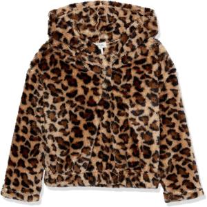 imageSpeechless Girls Long Sleeve Plush HoodieTanBlack
