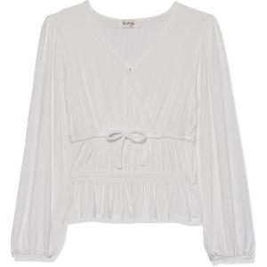 imageSpeechless Girls Long Sleeve Rib Knit Faux Wrap TopIvory