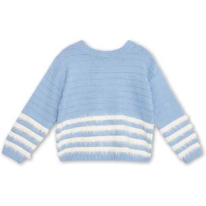 imageSpeechless Girls Long Sleeve Striped Knit SweaterPowder Blue