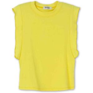 imageSpeechless Girls Rib Knit Flutter Sleeve TopBright Yellow